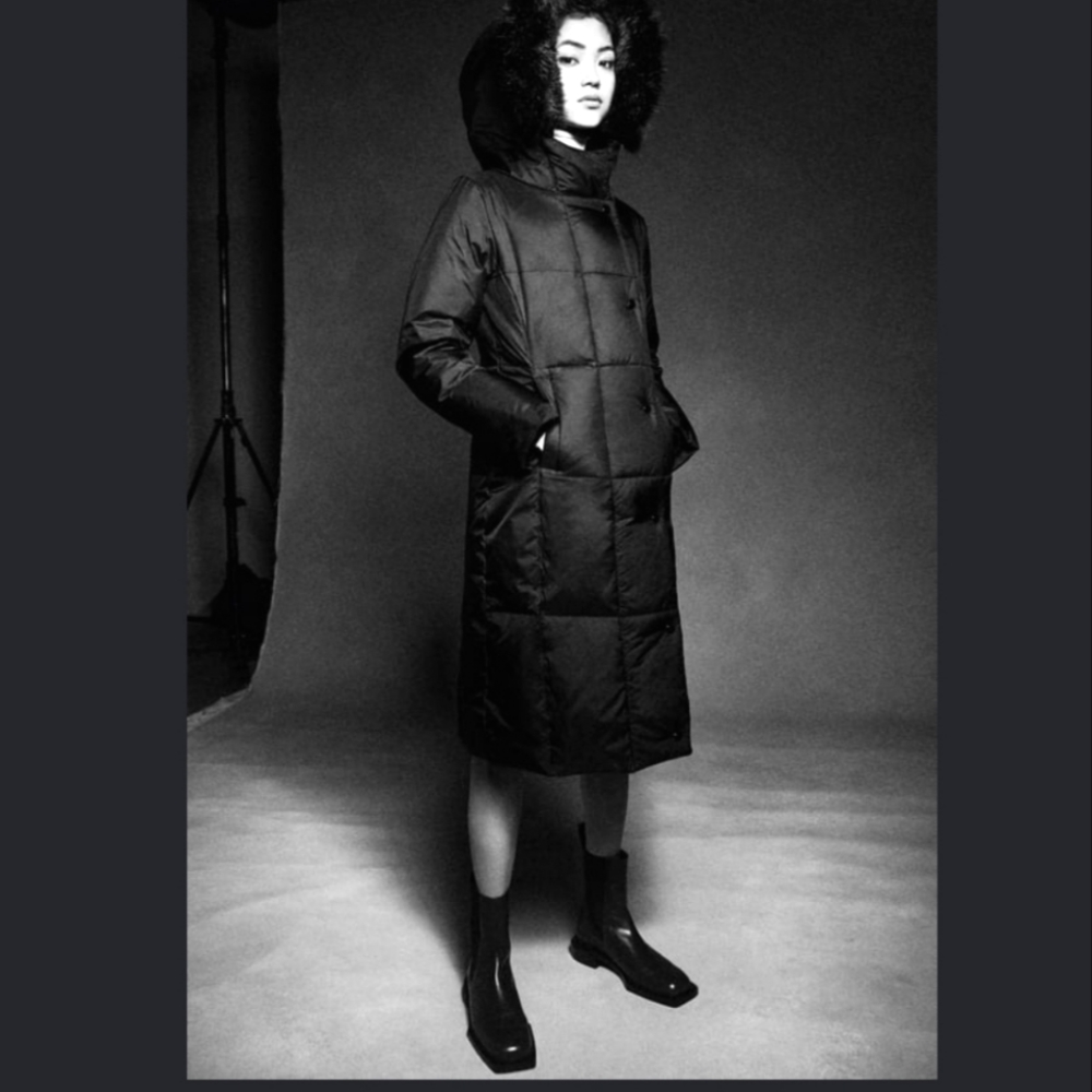 Zara Winter Down Jacket with Fur Hood. Size M.